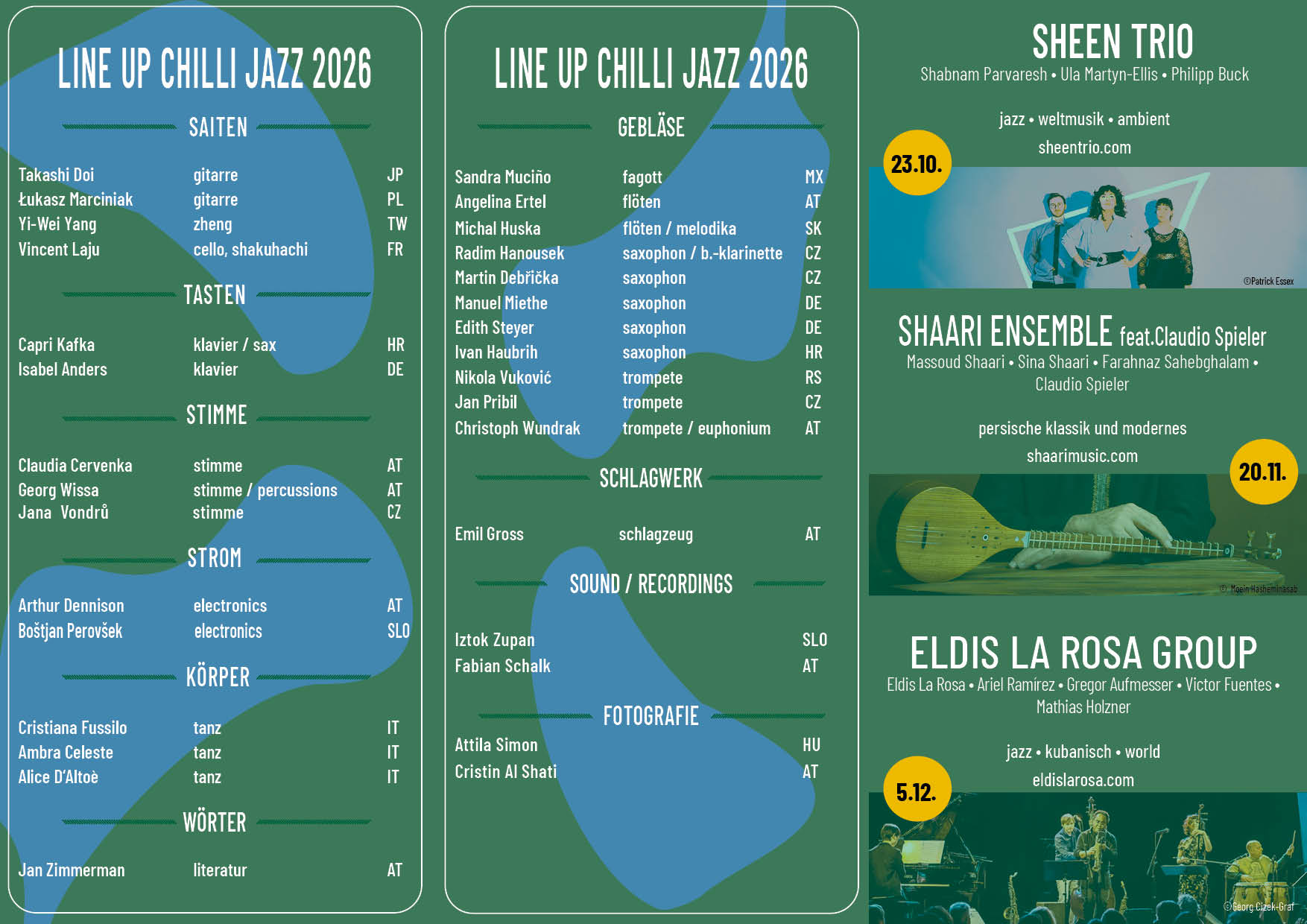 Flyer (Innenseite mit Line-up) &ndash; Chilli Jazz Congress 2026